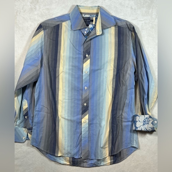 Robert Graham Large Novacheck Multicolor Flashy Collar Pattern Cuff Party Shirt - Picture 2 of 14